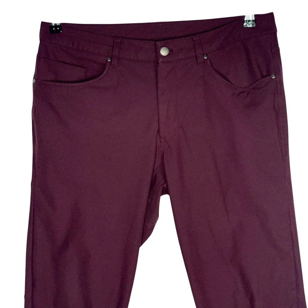 Lululemon ABC Pant‎ Slim Warpstreme Dark Red Maroon 5-Pocket Technical Pants 34